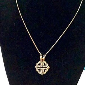 Vintage Park Lane heart 4 leaf clover necklace